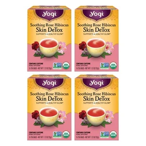 Yogi Tea Soothing Rose Hibiscus Skin DeTox Tea - 16 Tea Bags per Pack (4 Pack... - Picture 1 of 6