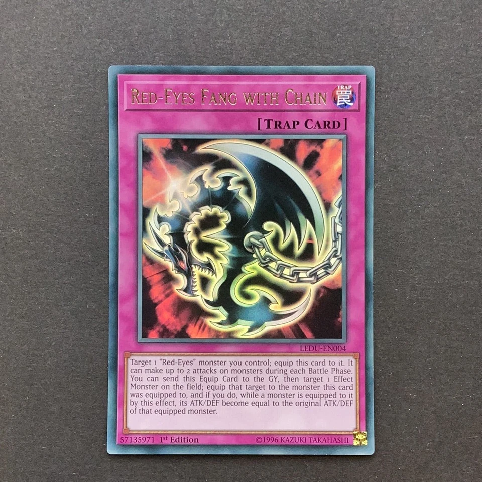 YUGIOH! Red-Eyes Fang with Chain LEDU-EN004 Ultra Rare 1st Edition NM - Image 1 of 1