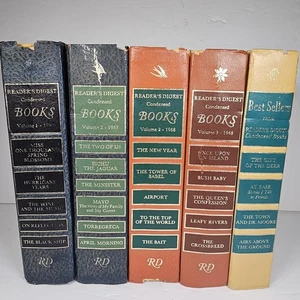 Lote de 5 Reader's Digest PRIMERA EDICIÓN HC Cuento Azul Rojo Decoración Biblioteca - Imagen 1 de 24