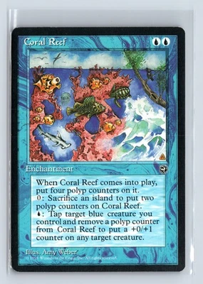 (3x) CORAL REEF – MTG Magic the Gathering Card – Homelands – Common - Image 1 of 4