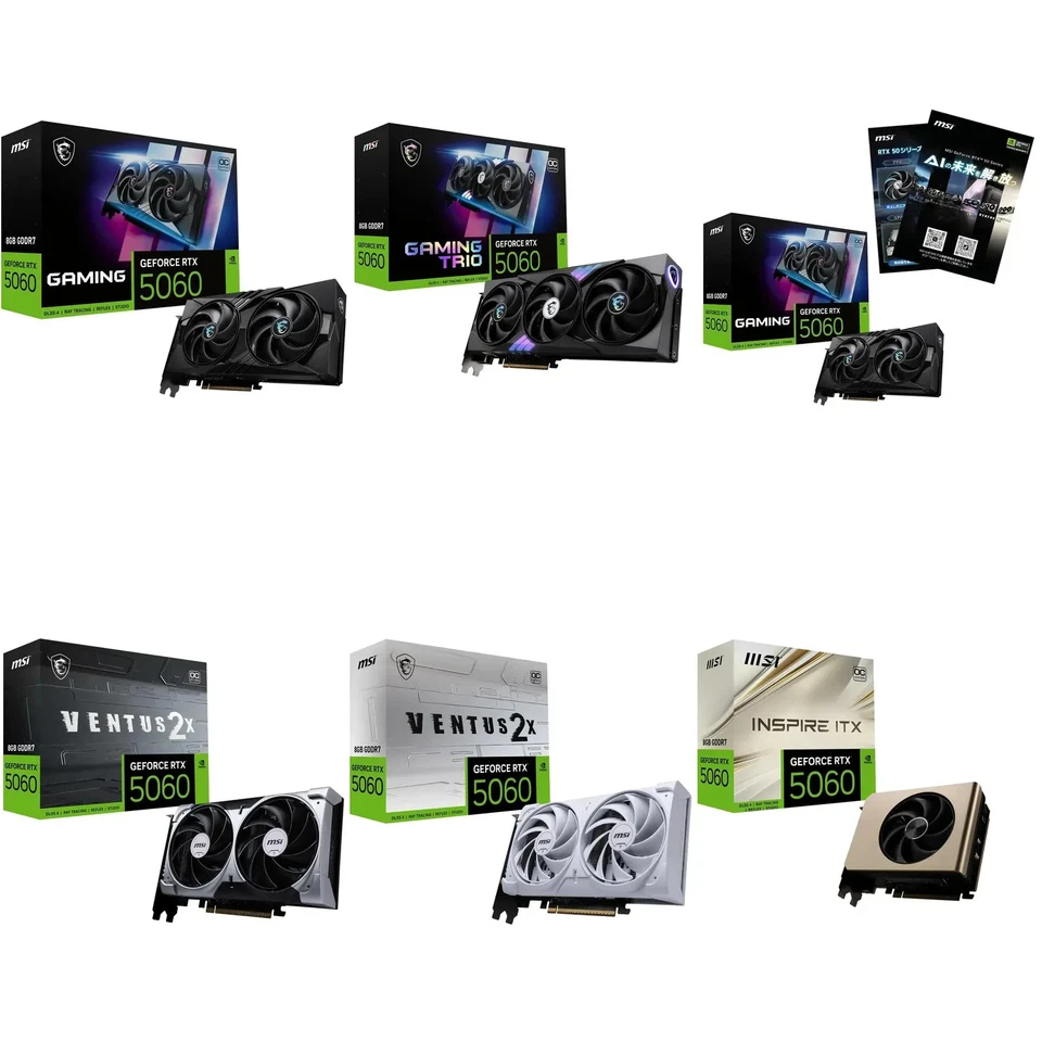 MSI GeForce RTX 5060 8G GAMING/VENTUS/INSPIRE OC Graphics Card Series Fr Japan - Image 1 of 1