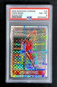 PSA 8 NM/MT CHRIS BOSH 2006 BOWMAN CHROME XFRACTOR #15 SP #D /150 G1908R29E01922