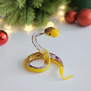 Handmade Glass Snake Figurine Symbol of 2025 Unique Hand-Made Collectible Glass - Picture 1 of 5