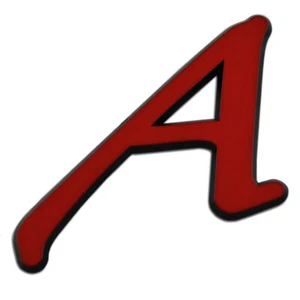 Scarlet A for Atheist Red Plastic Auto Emblem - [Red][2 3/4'' x 3 1/2''] - Imagen 1 de 1