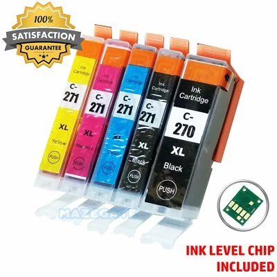 5pk PGI270xl CLI271XL Ink Cartridge For Canon Pixma MG6820 MG5720 TS5020 MG6822 - Image 1 of 4