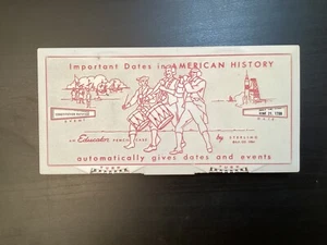 1960s Pencil Case Sterling #562 Important Dates in American History White/Red - Picture 1 of 11