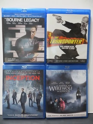 4 Blu-Ray DVD's Action Adventure Movie Lot Bourne Inception Transporter Werewolf - Image 1 of 4