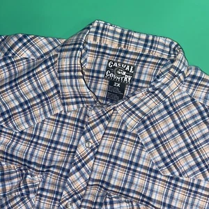 Casual Country Outfitter Western Mens 2XL Plaid Short Sleeve Pearl Snap Shirt - Picture 1 of 7
