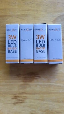 Newhouse Lighting BA-2320 3w LED BULB With BA15D BASE(20w Equivalent)4 Pack - Image 1 of 4