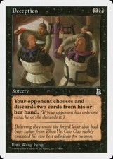 MTG 4X PORTAL THREE KINGDOMS P3K DECEPTION NM/M ENGLISH BLACK COMMON SORCERY