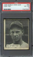 1936 World Wide Gum #95 Tony Piet PSA 4 Chicago White Sox