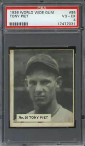 1936 World Wide Gum #95 Tony Piet PSA 4 Chicago White Sox - Picture 1 of 1