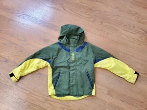Nike boyls green/yellow fall/spring season hooded Jacket windbreaker  S (140 cm) - Picture 1 of 9