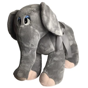 CALTOY Jumbo Sit On Elephant Plush 20" Tall Grey Pink - Picture 1 of 10