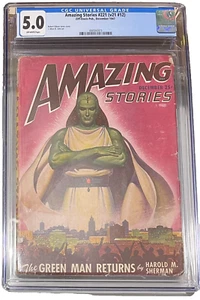 AMAZING STORIES #221 CGC 5.0 Dez 1947 HAROLD M. SHERMAN * THE GREEN MAN RETURNS - Bild 1 von 2