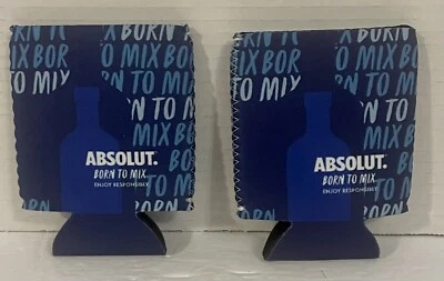 ABSOLUT Vodka Born To Mix Koozie Slim Lata Azul Neopreno Paquete de 3 7/8 en 2 Foto 1 de 4