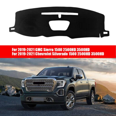 Cubierta de salpicadero cubierta de salpicadero alfombrilla para 2019-20 21 GMC Sierra 1500 2500HD 3500HD Foto 1 de 4