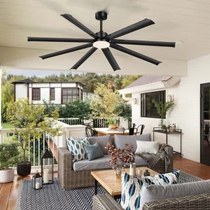 80 inch Ceiling Fans with LED Light and Remote 6 Speed Reversible Quiet DC Motor - Picture 1 of 13