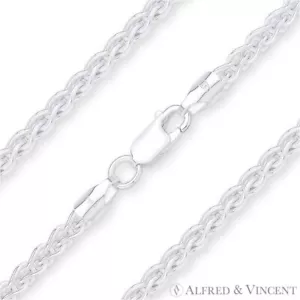 Collar de Cadena Spiga Italiana Eslabón de Trigo de 4,2 mm en Plata Esterlina 925 Italia sólida - Imagen 1 de 2