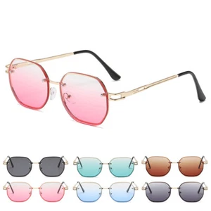 Retro Rimless Sunglasses Tinted Frameless Eyewear Vintage Style Trendy Glasses - Picture 1 of 18