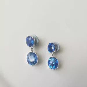 Nuevos Pendientes de Gota Ovalados de Vidrio Monet Regalo Moda Mujeres Fiesta Fiestas Show Joyería - Imagen 1 de 3
