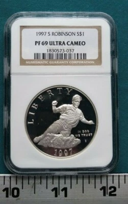 1997 S Robinson S$1 PF 69 Ultra Cameo NGC Certified   #5454 - Image 1 of 4