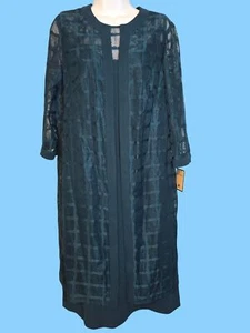 Maya Brooke Größe 12 26367 knielang grün Fensterscheibe Spitze Abdeckung Jacke Kleid C - Bild 1 von 10