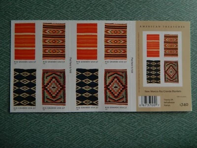 U.S.  SC# 3929b 37ct RIO GRANDE BLANKETS booklet of 20 MNH FREE SHIPPING  (F) - Image 1 of 2