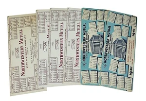 6 INK BLOTTERS NORTHWETERN MUTUAL LIFE INS. CO. – 1941 & 1955, UNUSED - Picture 1 of 3