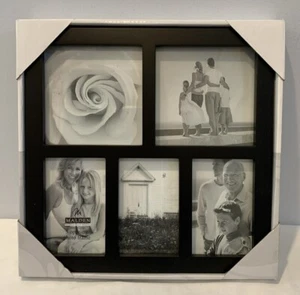 NIB Malden 5 Opening Photo Frame Flat Black Wood Model# 689-50 Tabletop 9-3/8" - Picture 1 of 12
