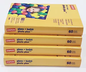 New sealed Lot 4 Box Staples Photo Plus Gloss  4X6 Inkjet (60 per box) 240 Total - Picture 1 of 3