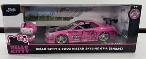 Jada Toys 1/24 2002 Nissan Skyline GT-R (BNR34) with Hello Kitty Figure Nib RARE - Picture 1 of 6