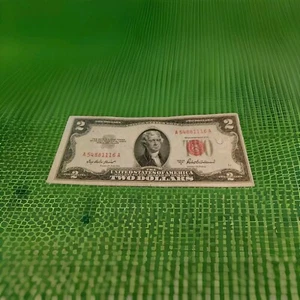 US 2$ Dollar Bill Series 1953-A Red Seal In Very Good Circulated Condition - Picture 1 of 5