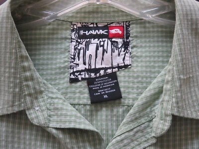 TONY HAWK - GREEN - PLADE - BUTTON UP - SIZE XL PREOWNED - SKATE BOARDERS L@@@K - Image 1 of 4