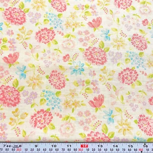 Lecien Old New Fabric Collection 30's Florals on Cream Cotton by the HALF YARD - Picture 1 of 3