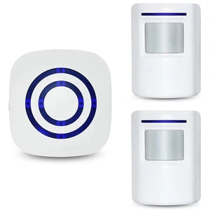 Plug In PIR Motion Sensor Alarm Detector Door Chime Home Garage Shop Wireless - Picture 1 of 12