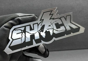 1PC SHOCK\THUNDERBOLT  BRUSHED engraved Car Badge Acrylic Emblem  Fender - Bild 1 von 8