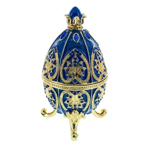 Uovo di Pasqua Blue Jewel ispirato alla Reale 4,5 pollici - Foto 1 di 4