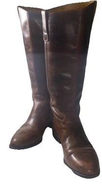 Botas de montar Cole Haan de cuero marrón hasta la rodilla cuero ecuestre damas 10AA Foto 1 de 4