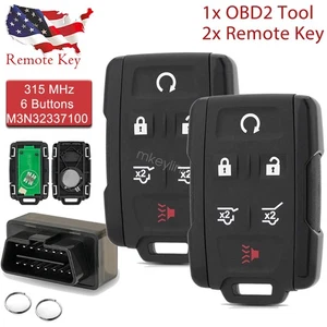 2 Llavero remoto 6B para Chevrolet Tahoe M3N-32337100 2015-2020 herramienta programadora - Imagen 1 de 7