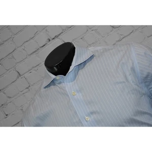 Brooks Brothers Dress Shirt Men Size Large SLIM Blue White Striped Non-Iron - Picture 1 of 6