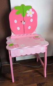 Mother Garden Strawberry Kids Vanity Table Charming Design Pink - Picture 1 of 5