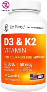 Dr. Berg Maximum Strength 7-In-1 Vitamin D3 K2 5000 IU | Naturally Derived D3 |  - Picture 1 of 12
