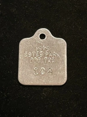 1979 年 Estes Park 科罗拉多税币狗牌许可证 #194 — 第 1/2 张图片