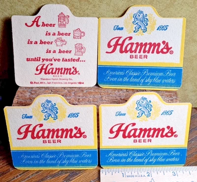 Hamm's Beer Coaster's... Lote de 4 vintage años 50... St. Paul Mn. Foto 1 de 2