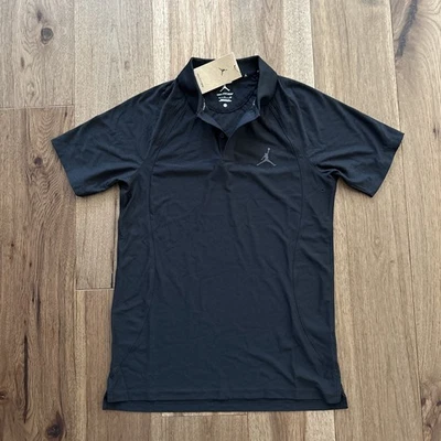 全新 全新带标签 Nike 男式 小号 Dri-Fit Air Jordan 高尔夫 Polo 衫 DZ0548-010 黑色 90 美元 — 第 1/4 张图片