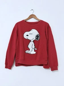 Red Snoopy Peanuts Women Size Large Sweatshirt Womens Teens Crewneck - Picture 1 of 6
