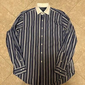 Polo By Ralph Lauren Regent vestibilità classica a righe con bottoni L/S camicia elegante 16,5 - Foto 1 di 5