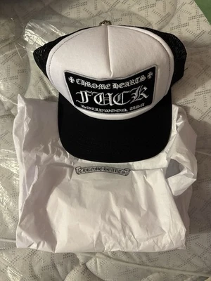 Chrome Hearts F*** Hollywood Trucker Hat Black/White O/S BRAND NEW Authentic  - Image 1 of 4
