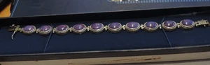 925 STERLING SILVER BRACELET JTV W/ PURPLE STONES NEW OLD STOCK 7" LOOK - Picture 1 of 2
